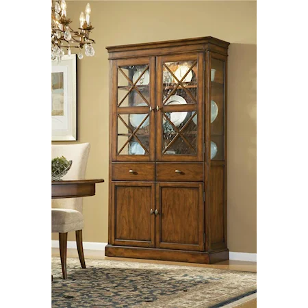 Spacious China Cabinet with 4 Door and 2 Drawers